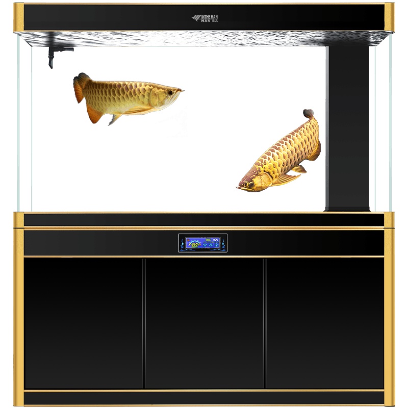 [支持送装]汉霸超白鱼缸水族箱客厅中型底过滤玻璃生态下滤家用长方形金鱼缸