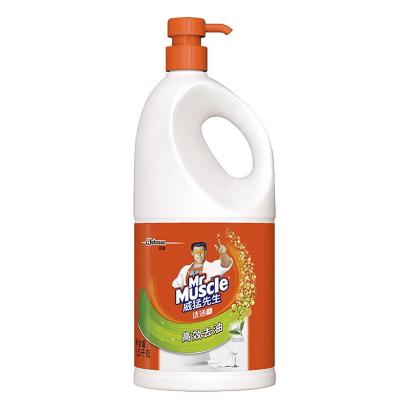 威猛先生 高效去油洗洁精 淡雅绿茶1500g 去油污 洗涤灵 清洁碗筷餐具 去油渍污垢不伤手