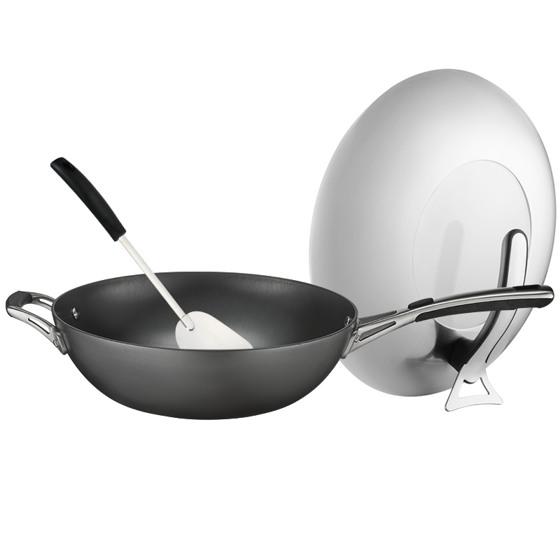 爱仕达(ASD)锅具CF32Z1WG铸铁锈不了旋风炒锅不易生锈油你控无涂层平底锅炒锅铁锅电磁炉通用