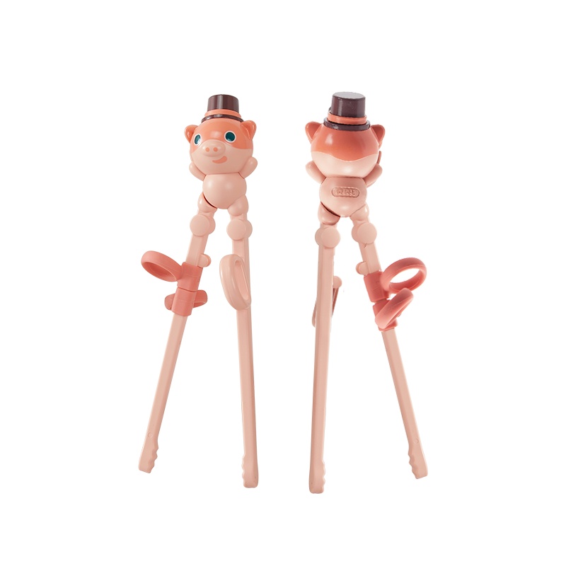 棒棒猪儿童学习筷子儿童餐具训练筷一段2岁3岁宝宝练习吃饭2段6岁