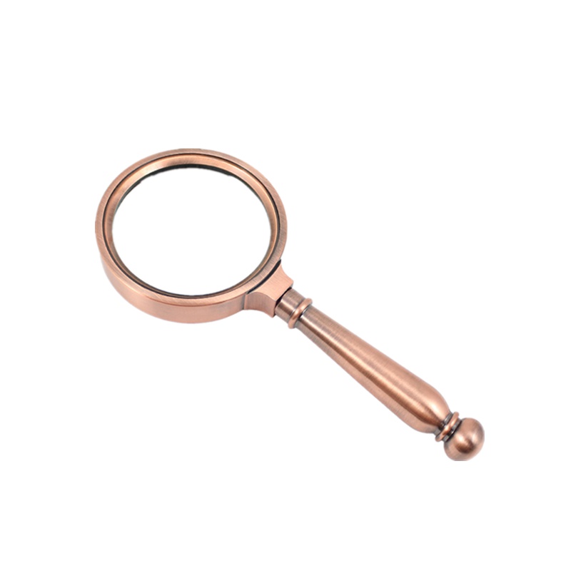 OUJIN 复古式高档镀金放大镜 读书看报阅读珠宝鉴定金属放大镜 超好手感手持礼品放大镜