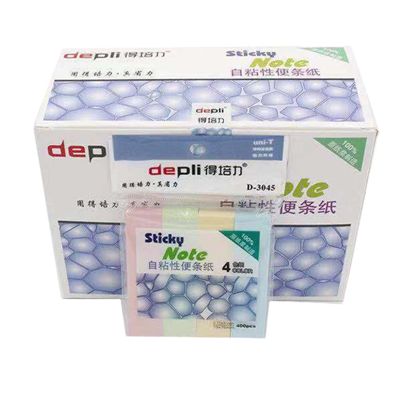 得培力(Depli) D-3045 四色便签纸 便利贴 记事贴 19mm*76mm 24本装