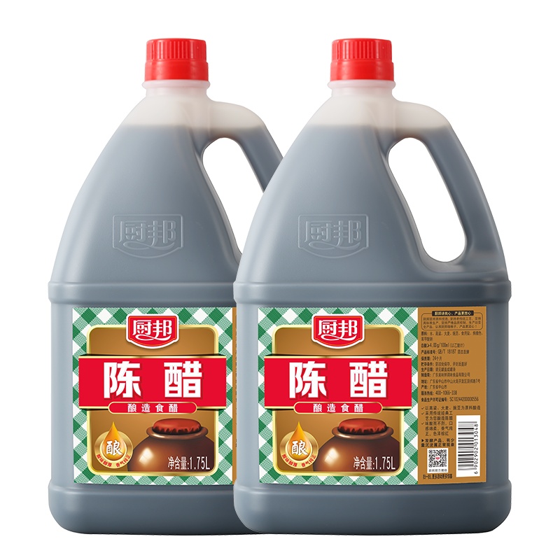 厨邦陈醋1.75L*2 调味醋食醋 凉拌炒菜腌制点蘸调味炖肉调汁泡菜泡豆组合装