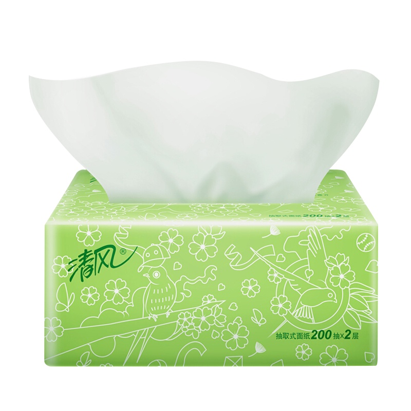清风(APP) 抽纸柔韧2层200抽软抽*20包纸巾
