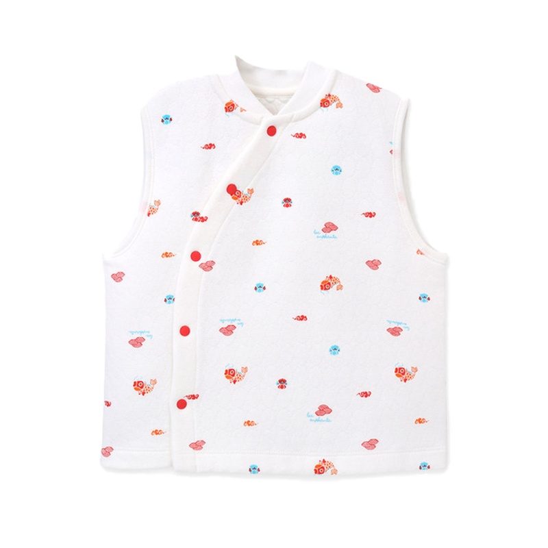 丽婴房婴儿衣服儿童保暖内衣背心男女宝宝空气层锦鲤印图马甲2020