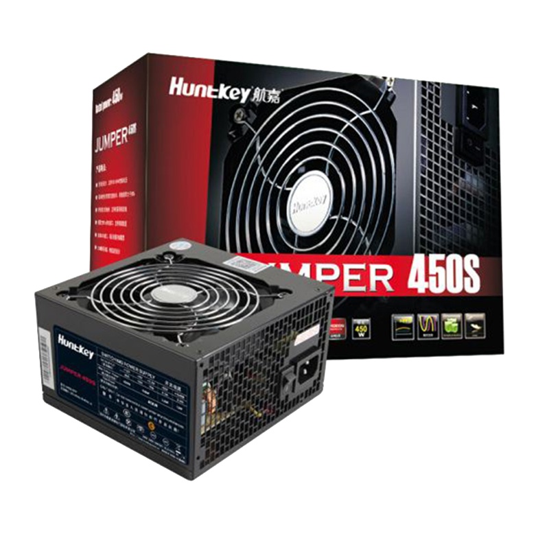 航嘉（Huntkey）额定450W JUMPER450S电脑电源 (主动PFC/双管正激/宽幅电压/背部走线/高性价比)