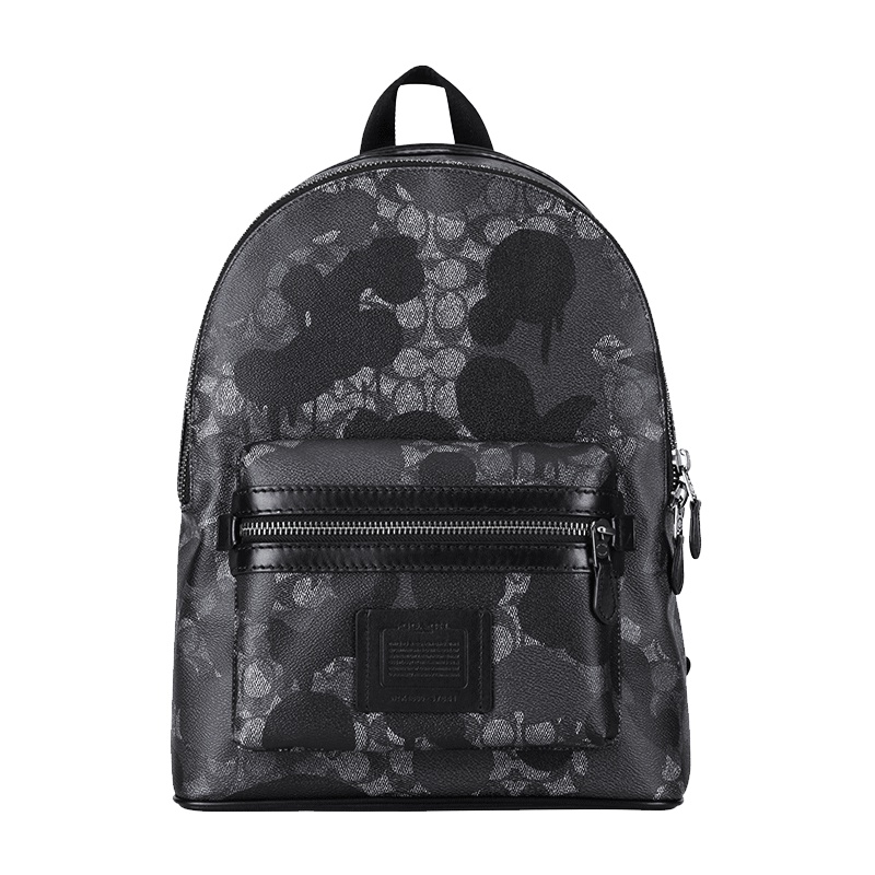 COACH 蔻驰 奢侈品 男士专柜款黑色PVC双肩背包