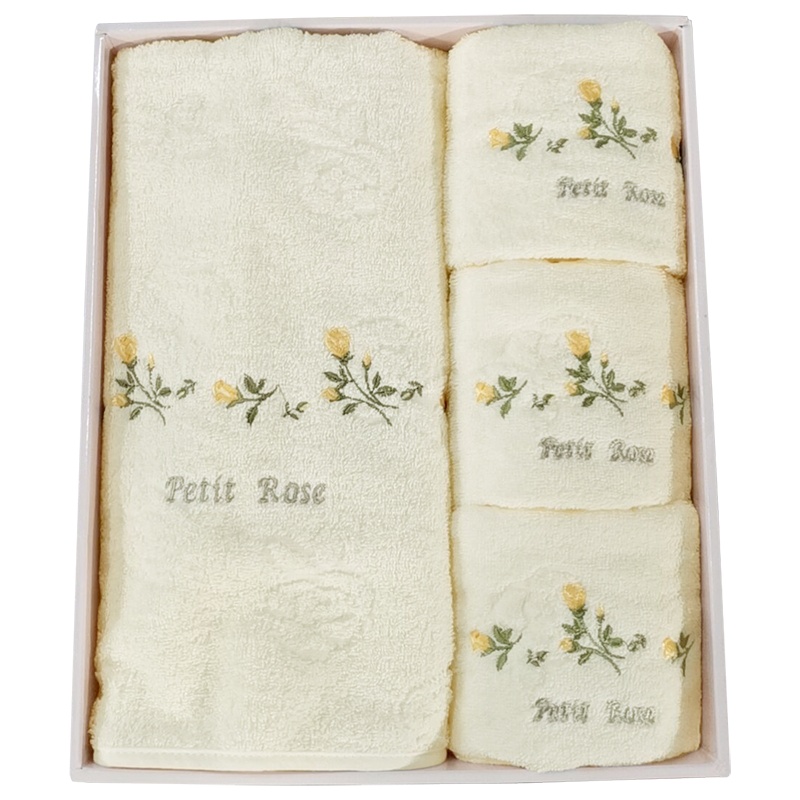 金号 家用玫瑰毛巾浴巾礼盒套装 XTL684 公司福利劳保毛巾浴巾四件套 (套)