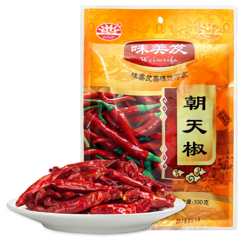 味美发(WMF) 朝天椒75g 香料烧烤火锅底料卤料厨房调味品