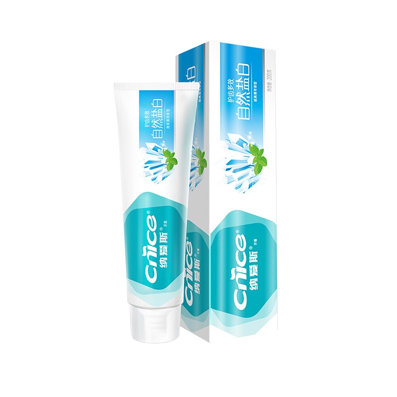 纳爱斯 自然盐白200g 薄荷口感微咸 清新口气洁白牙齿