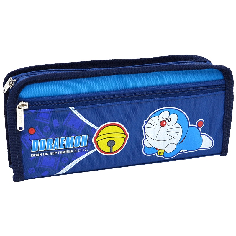 迪士尼(Disney) 卡通笔袋 2100机器猫深蓝大容量文具盒 学习用品 中小学生铅笔盒 男女孩学生奖品 韩版创意奖品