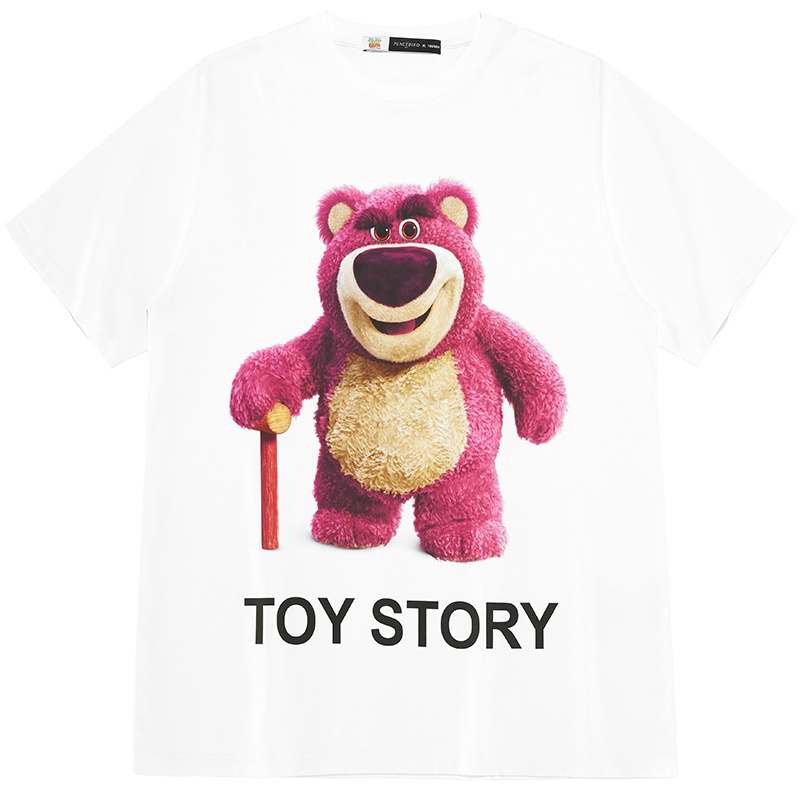 【明星同款】太平鸟男装T恤男玩具总动员莓熊体恤短袖冰氧吧#s