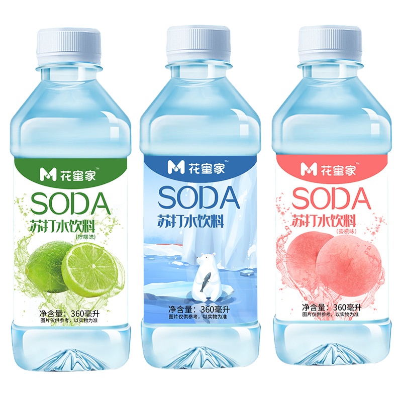 花蜜家苏打水柠檬味饮料360ml*12瓶