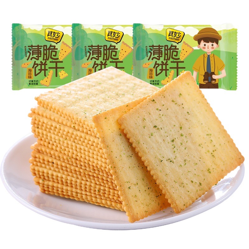 海苔薄脆饼干烧烤味薄脆饼干400g(约28包/100片)