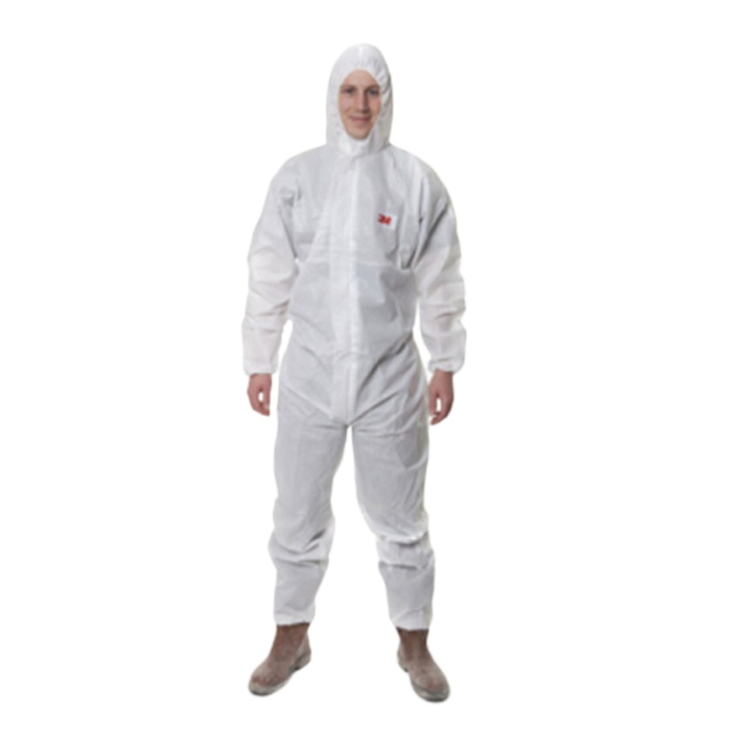 3M 白色带帽连体防化服 防护颗粒物及液体有限喷溅 防护服
