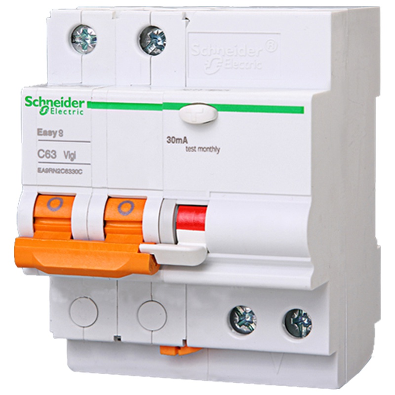 施耐德电气（Schneider Electric）家用漏电保护空开总开E9系列2P 63A漏电保护开关 漏电保护器