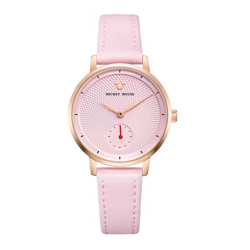 迪士尼(DISNEY)女士手表女表少女表学生手表女韩版简约潮流时尚气质个性秒盘大气皮带防水石英表