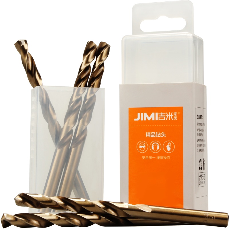 吉米家居 JM-G14208 含钴钻头手电钻冲击钻头金属不锈钢高速钢麻花钻电动工具配件8mm5支装