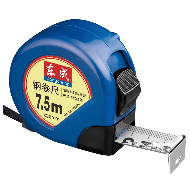 东成(Dongcheng)手动工具卷尺专业3米5米7.5米钢卷尺不锈钢卷尺测量工具 单制动7.5m×25mm(长×宽)