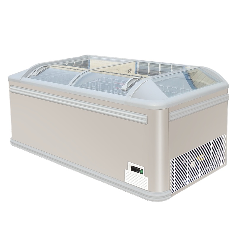 希冷(XILEN)超市组合岛柜 商用冰箱冷冻冷藏保鲜展示柜鲜肉海鲜 卧式冷柜 直柜(1450*850*830mm)