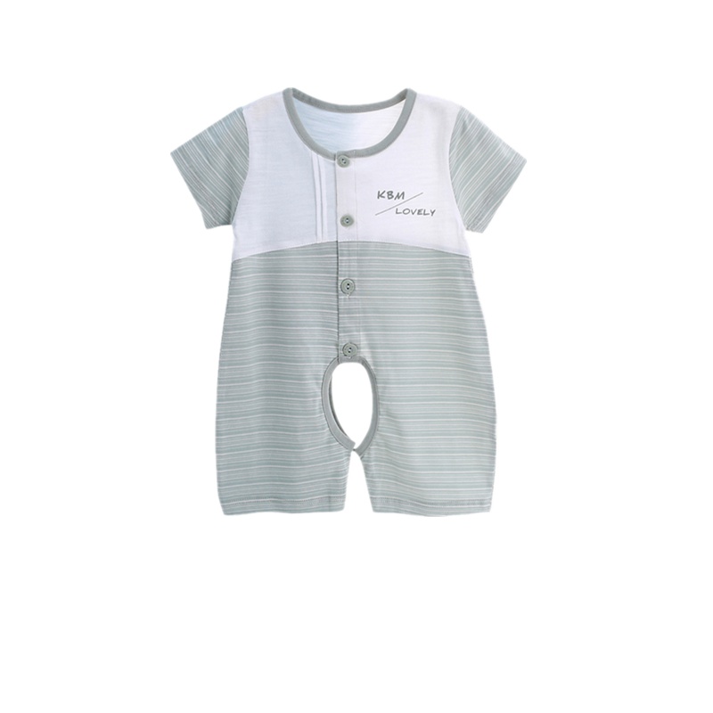 卡比一木KBMLOVELY3-12月婴幼儿内衣爬爬服连体衣宝宝开档哈衣66cm73cm80cm婴儿短袖爬服KM1542