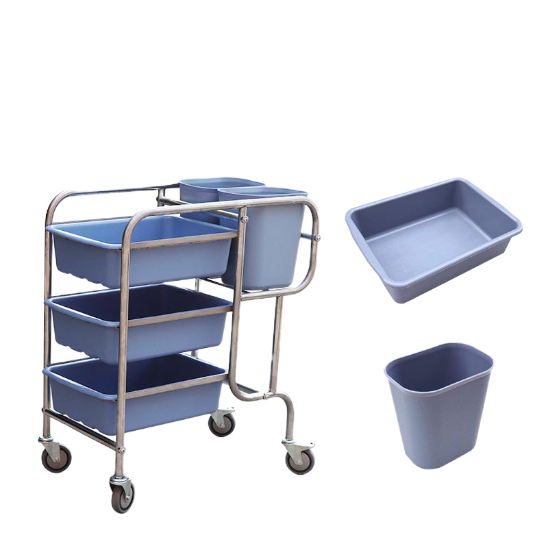 萃姿尔(TRESOR)不锈钢收集车 手推车酒店餐盘餐厅餐具车带轮三层900*450*780mm