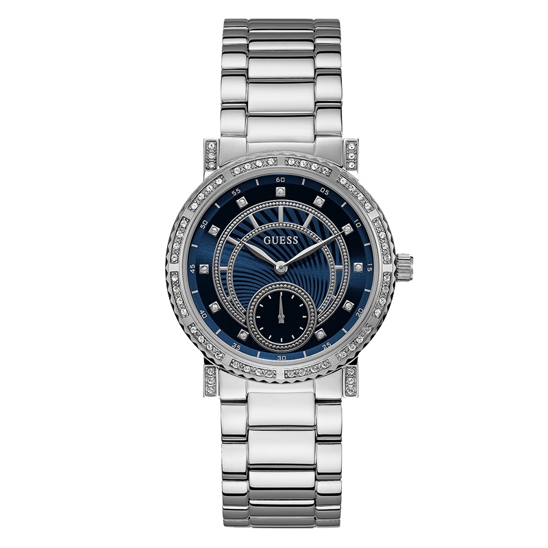 盖尔斯(GUESS)时尚优雅轻奢商务大气风范三眼计时多功能石英女士手表W1006L1