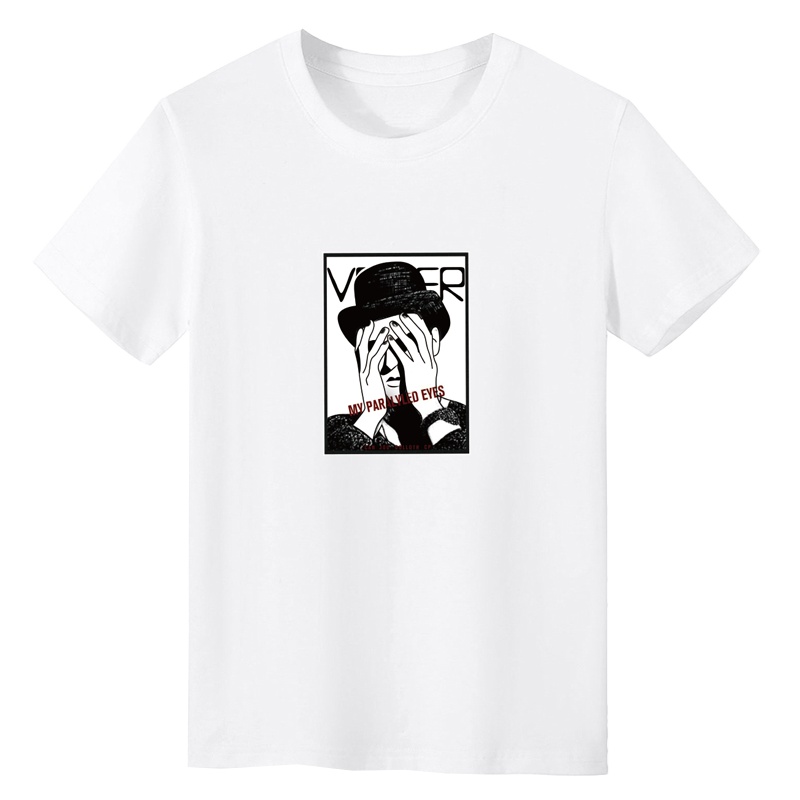 雅鹿男装夏季新款圆领套头短袖T恤微弹潮流印花短衫舒适透气休闲上衣YLZYLT180206