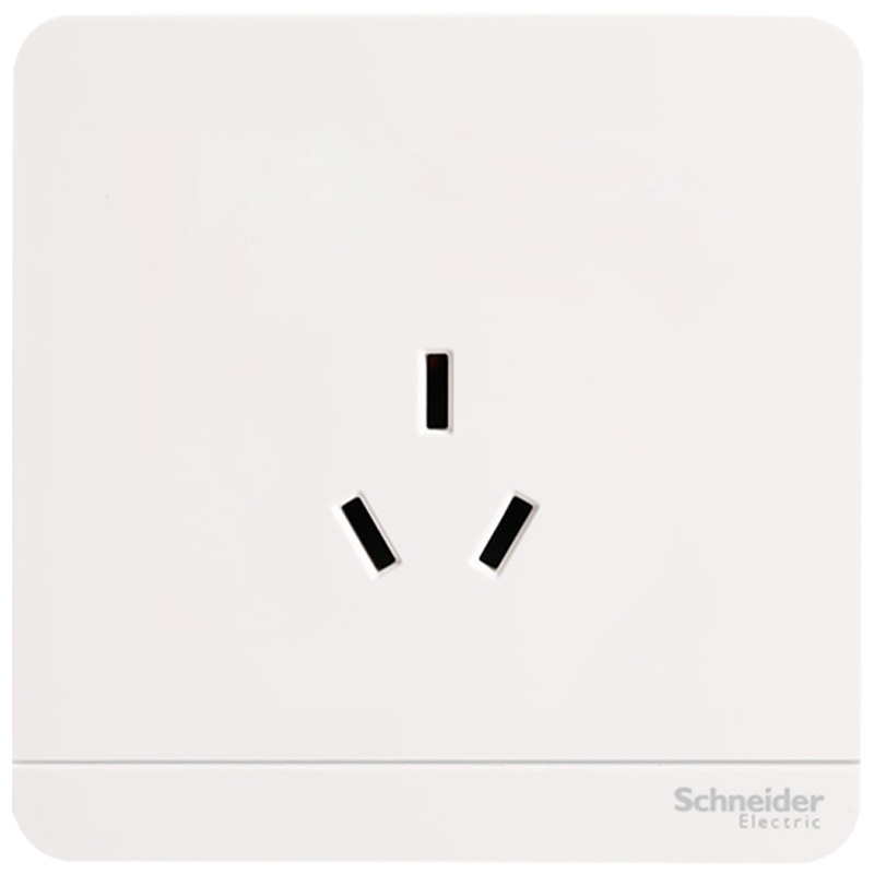 施耐德电气（Schneider Electric）一位三极三孔 墙壁开关电源 电源插座 86型 10A 绎尚镜瓷白