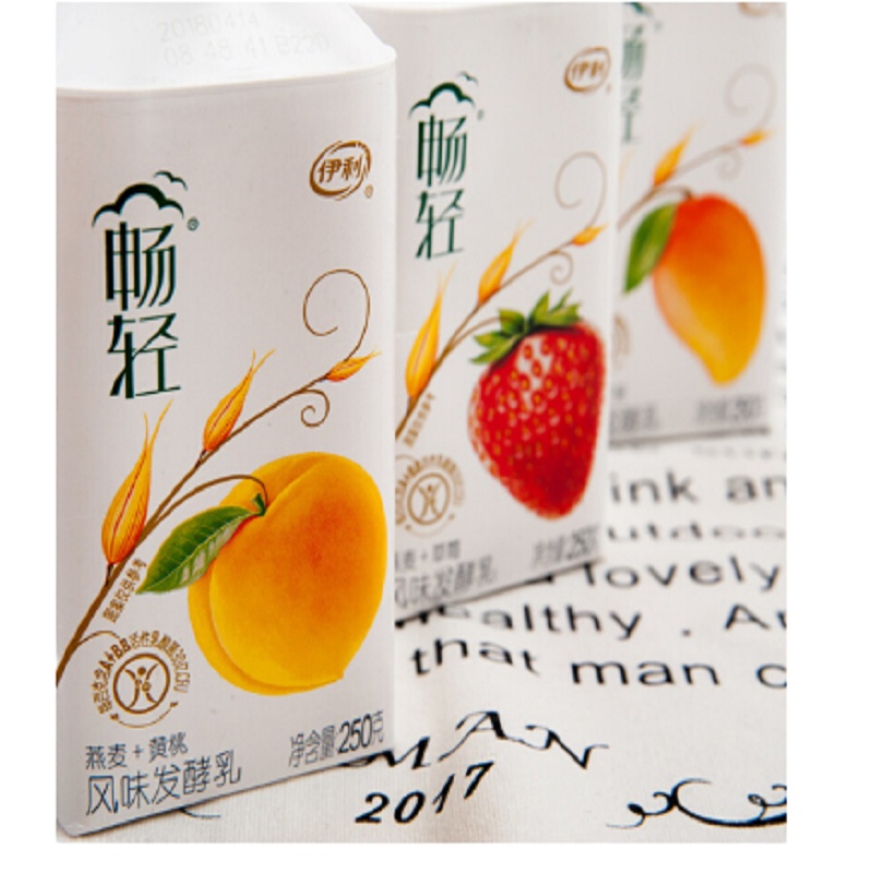 伊利畅轻风味发酵乳(燕麦+黄桃)450g