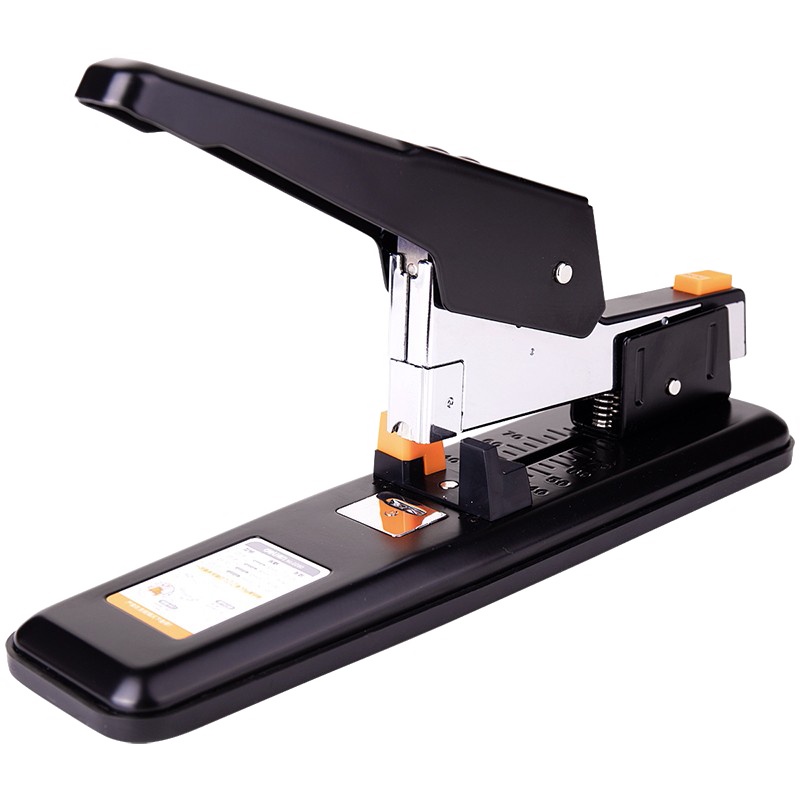 得力(deli)0290 100页重型厚层订书机 黑色 适用书针23/6-23/13订书器省力订书机大号钉书机装订用品