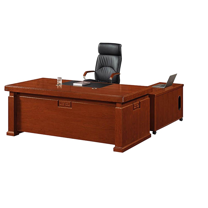 三圣 办公家具优质办公桌电脑桌油漆老板桌贴木皮作台木质写字台