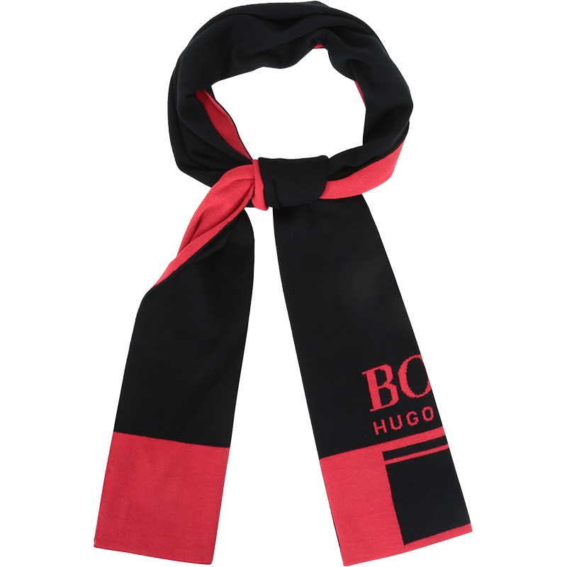 HUGO BOSS 雨果博斯 男士 腈纶/初剪羊毛围巾 50433971