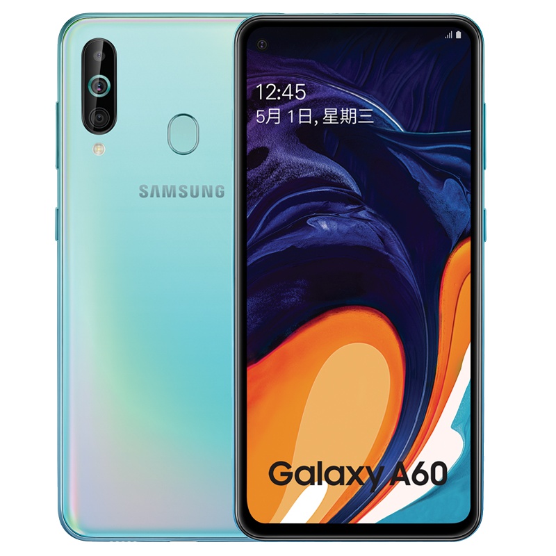 三星 Galaxy A60 6GB+64GB 元气版 浅滩蓝 超广角拍照 黑瞳全视屏 移动联通电信全网通4G全面屏手机