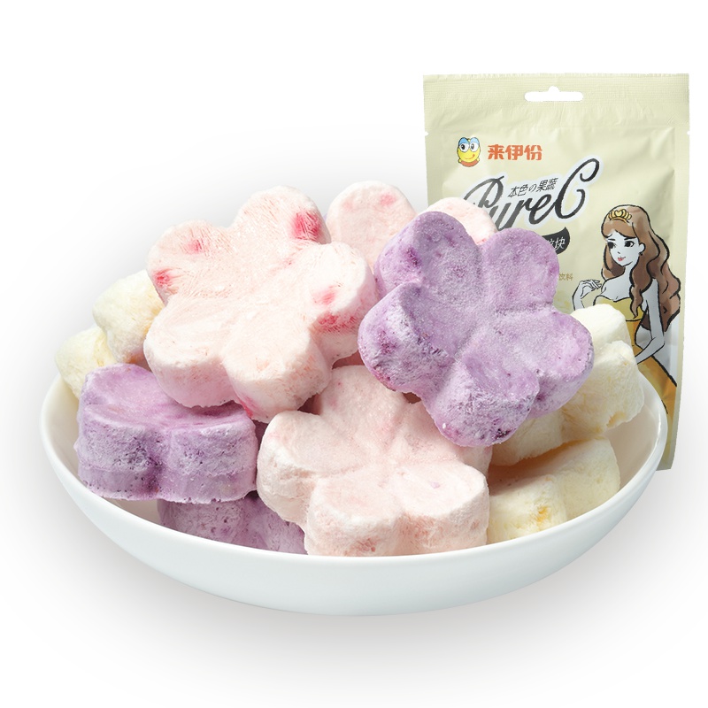 来伊份花型风味酸奶果粒块30g