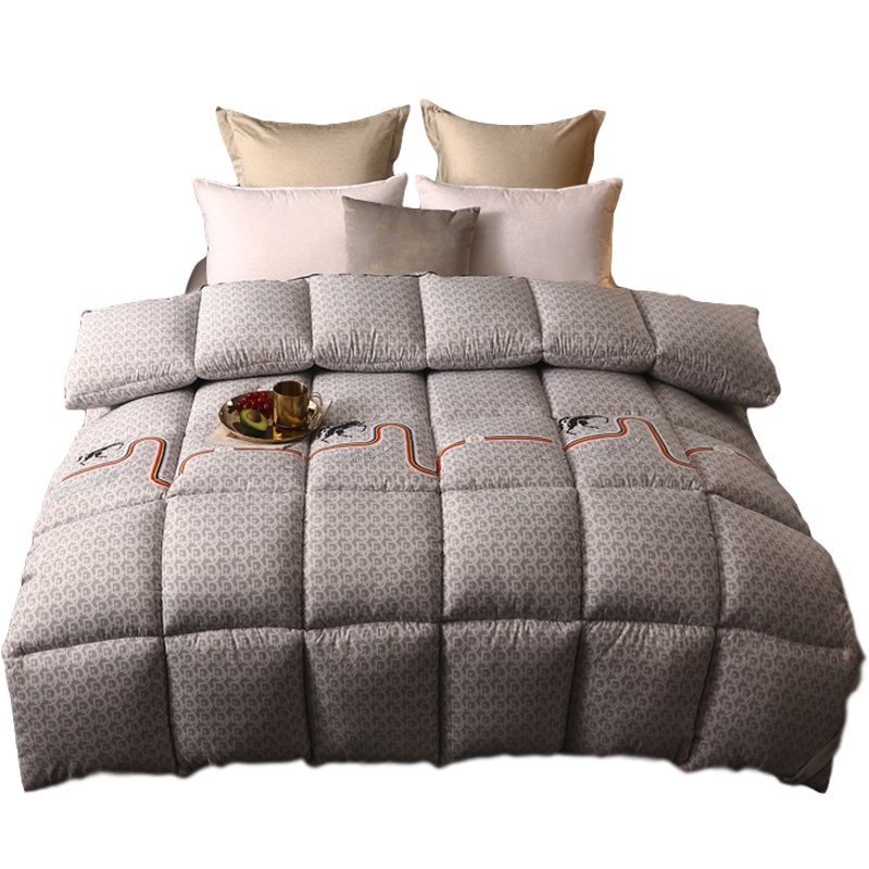 绘窝(HuiWo)家纺 印花羽丝绒被冬被子被芯 棉被冬被保暖冬天被棉被秋冬被子双人单人学生印花被褥加厚被芯垫被