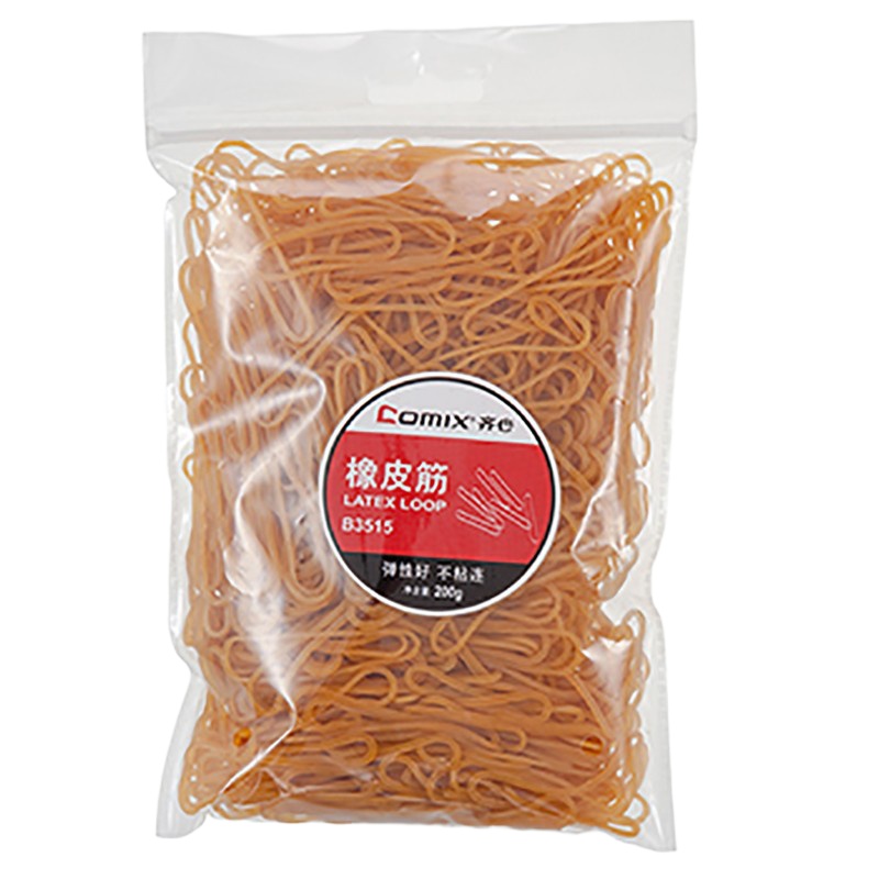 齐心 B3515袋装橡皮筋 办公用品橡皮圈乳胶圈 200g.