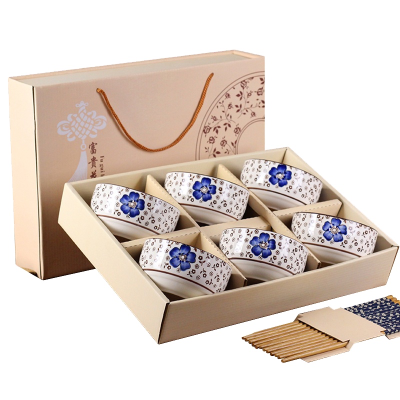 富贵花开6碗6筷套装 XTL237 碗筷套装活动宣传 (套)