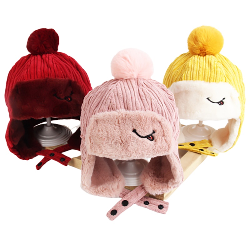 宝宝帽子秋冬男童女童加绒保暖雷锋帽儿童护耳帽加厚冬季帽子