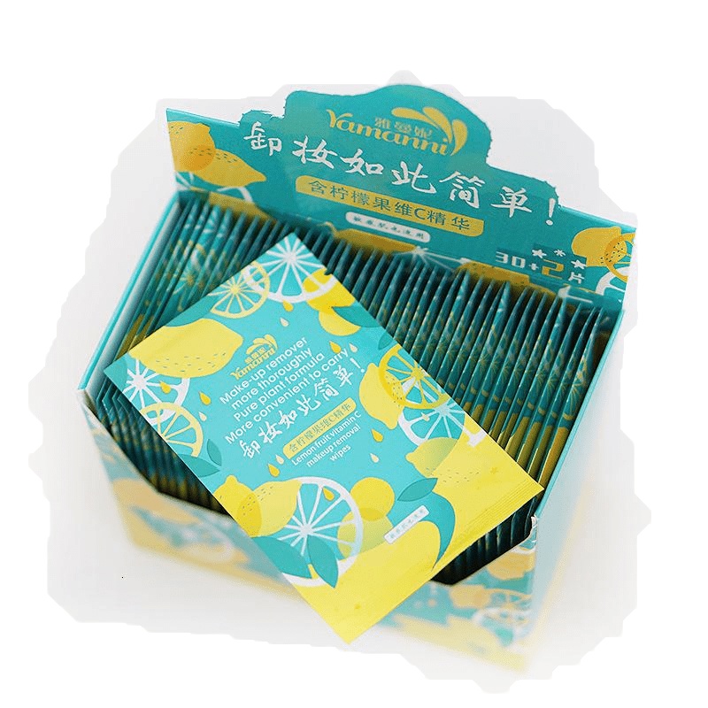 雅曼妮96片3盒装柠檬维C精华液卸妆湿巾学生女清洁彩妆一次性湿纸巾