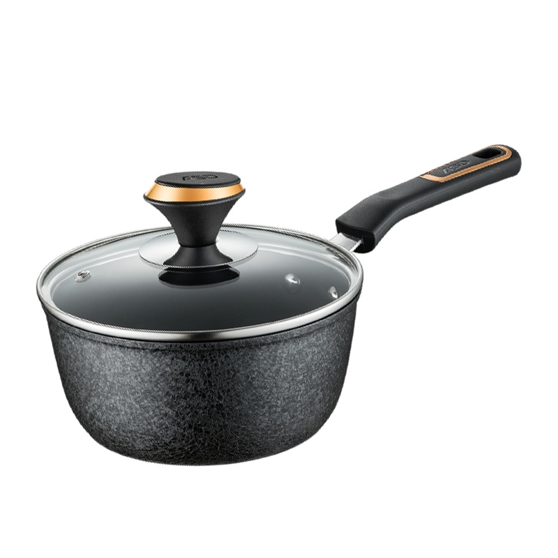 爱仕达(ASD)奶锅18CM黑曜磁通新不粘奶锅小奶锅不粘锅家用 热奶锅煮面泡面锅汤锅明火通用NL18C3WG