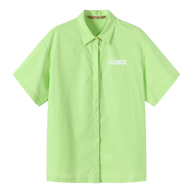 妖精的口袋Y怪味少女上衣夏装纯色短袖ins超火衬衫女J