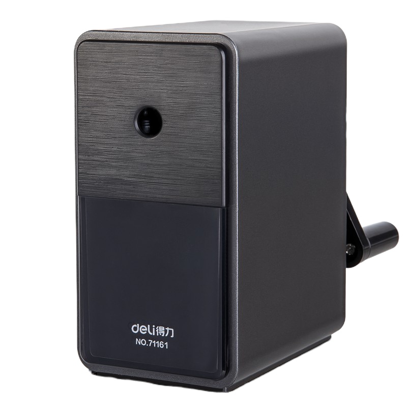 得力(deli)美术素描炭笔专用削笔机 7档笔尖粗细可调节削笔器 自动进笔转笔刀学生文具 曜石黑 71161