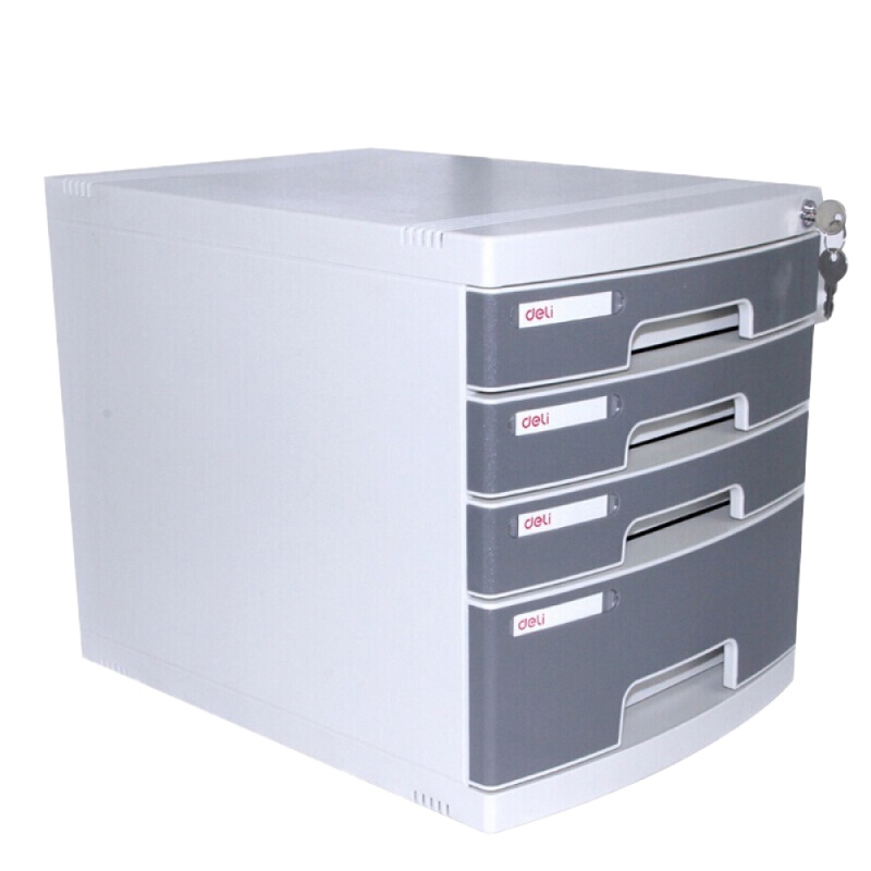 得力(deli)8854文件柜带锁(浅灰)(只)