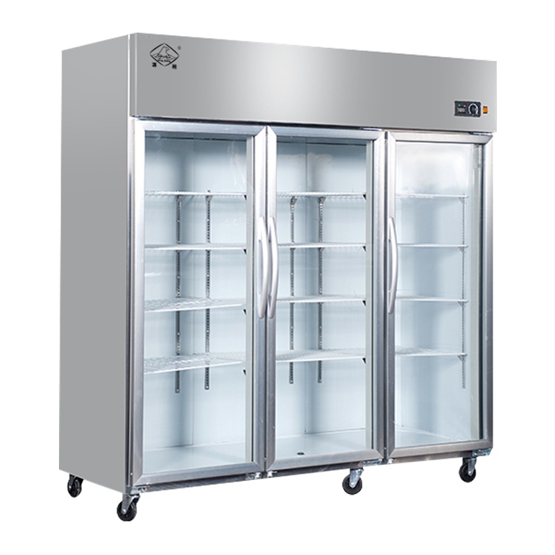冰熊(bing xiong)1250升三门立式对开门 麻辣烫展示柜 商用保鲜冰柜冷柜 玻璃门展示柜厨房冰箱-SCF-3G