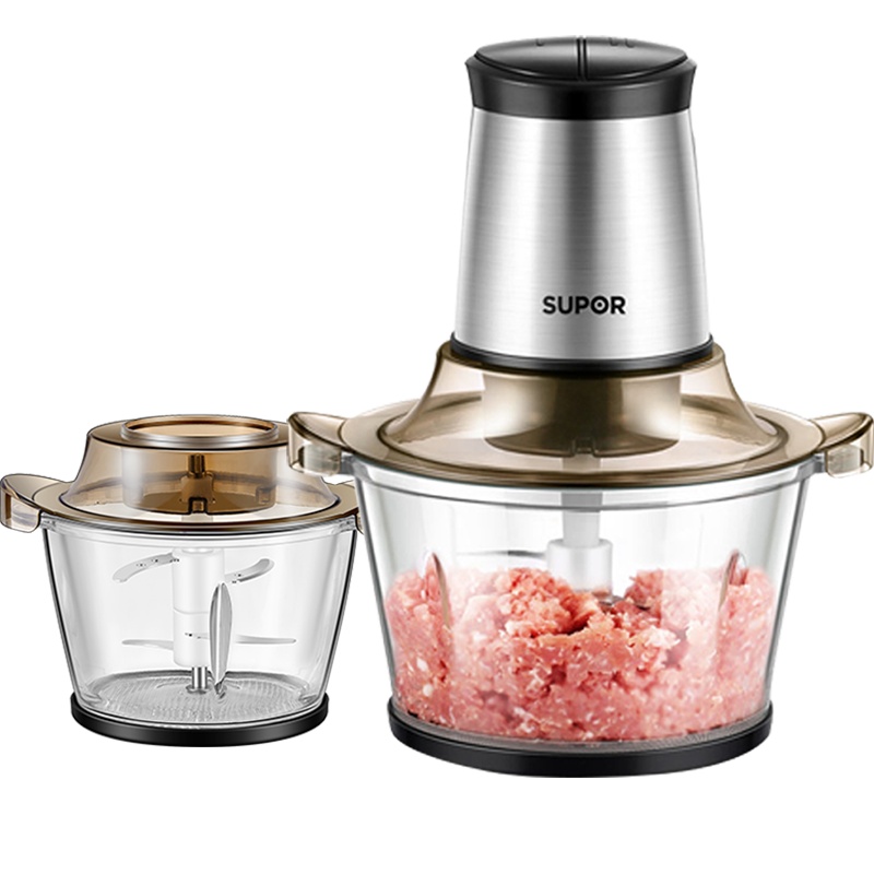 苏泊尔(SUPOR)绞肉机家用多功能 大2L+1.2L电动多功能搅肉机搅拌机不锈钢多功能搅拌机碎菜机料理机JR05D