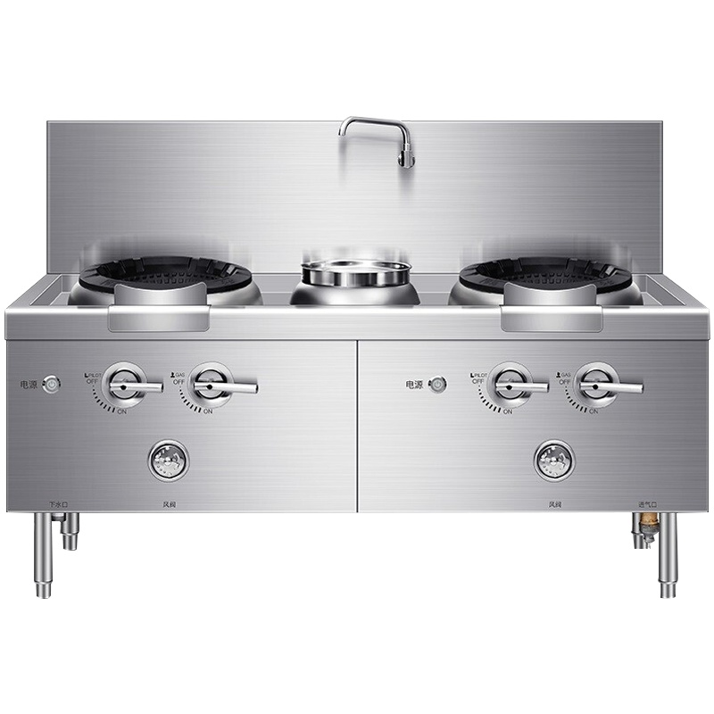 德玛仕(DEMASHI)商用电磁炉 大锅灶猛火灶单位学校食堂 R5 苏式炉头(工程款 双头单尾1.8米长)