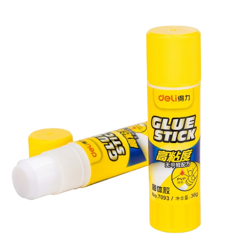 得力36g高粘度PVP固体胶水 无甲醛快干耐用胶棒 12支装7093