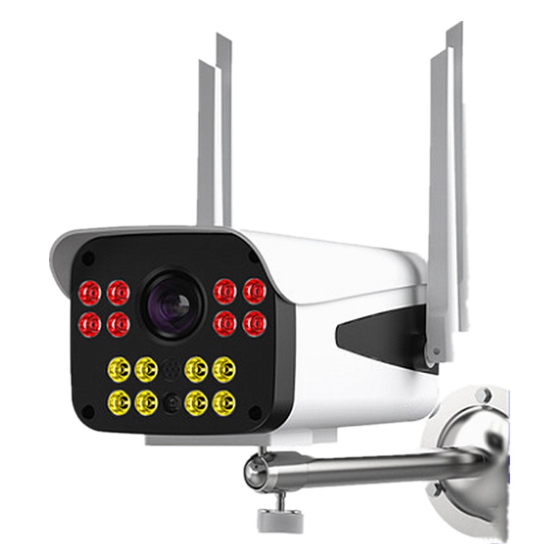 室外摄像头无线wifi可连手机远程家庭高清夜视户外套装家用监控16灯固定支架 标配无内存