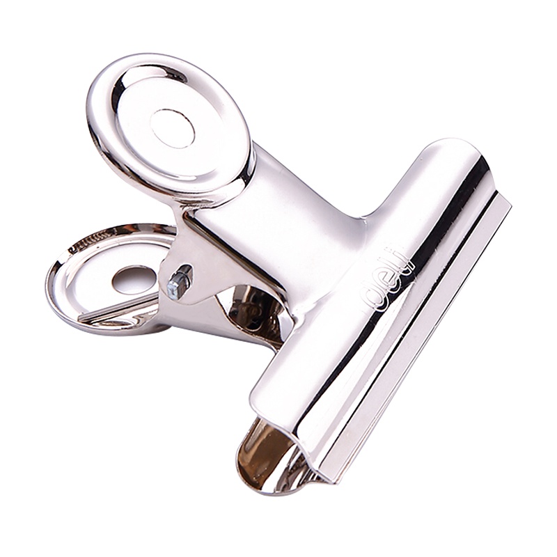 得力(deli)9523票夹 51mm 9523 圆形铁票夹 不锈钢票夹 小夹子 5包 共30个